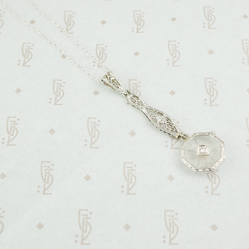 close up deco camphor glass pendant