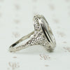 Deco Filigree White Gold Camphor Glass Ring