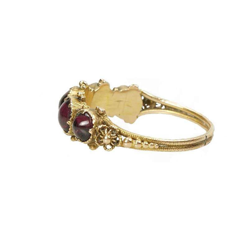 Lovely Georgian Hoop Ring set with Garnets