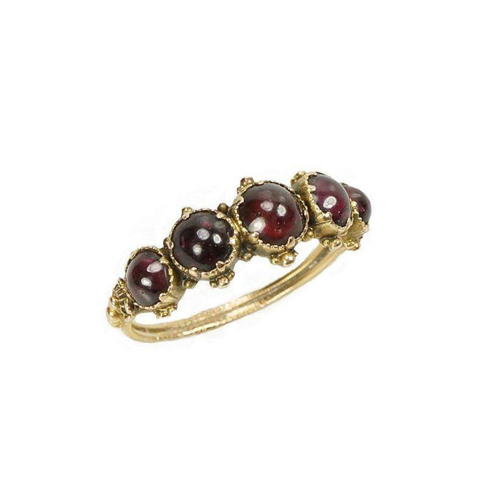 Lovely Georgian Hoop Ring set with Garnets