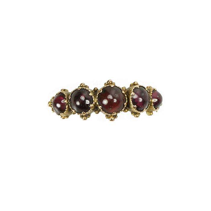 Lovely Georgian Hoop Ring set with Garnets