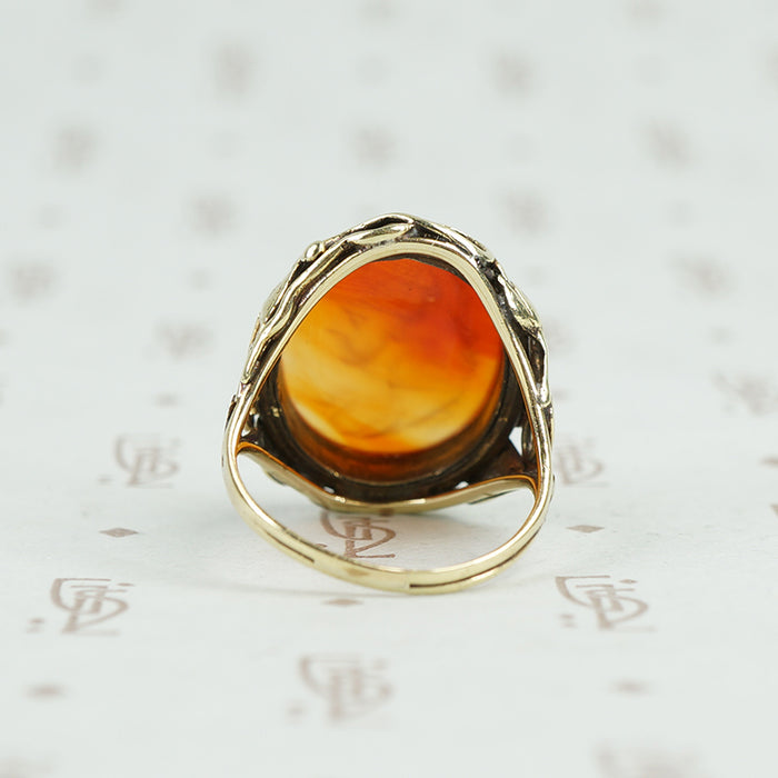 Sensational Carnelian Intaglio Ring with Snakes