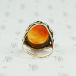 Sensational Carnelian Intaglio Ring with Snakes