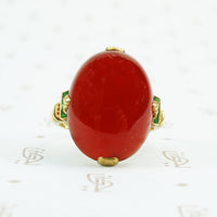 The Fabulous Enameled Torch Carnelian Deco Ring