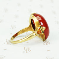 The Fabulous Enameled Torch Carnelian Deco Ring