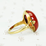The Fabulous Enameled Torch Carnelian Deco Ring