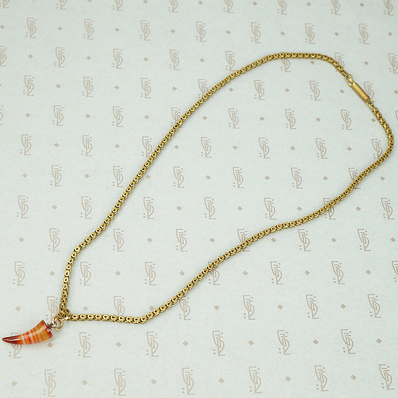 The Antique Box Chain Agate Claw Necklace