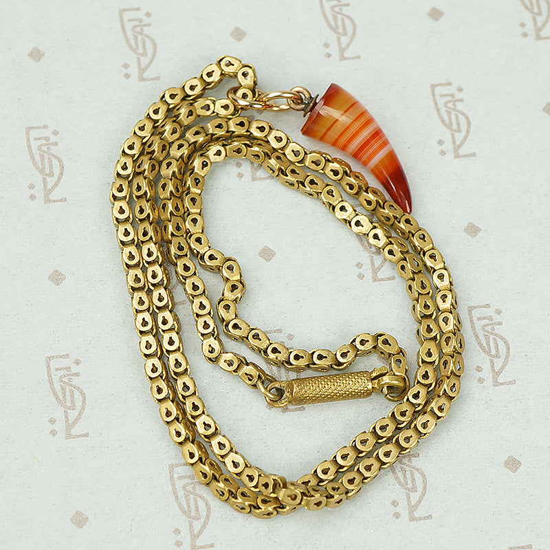 The Antique Box Chain Agate Claw Necklace