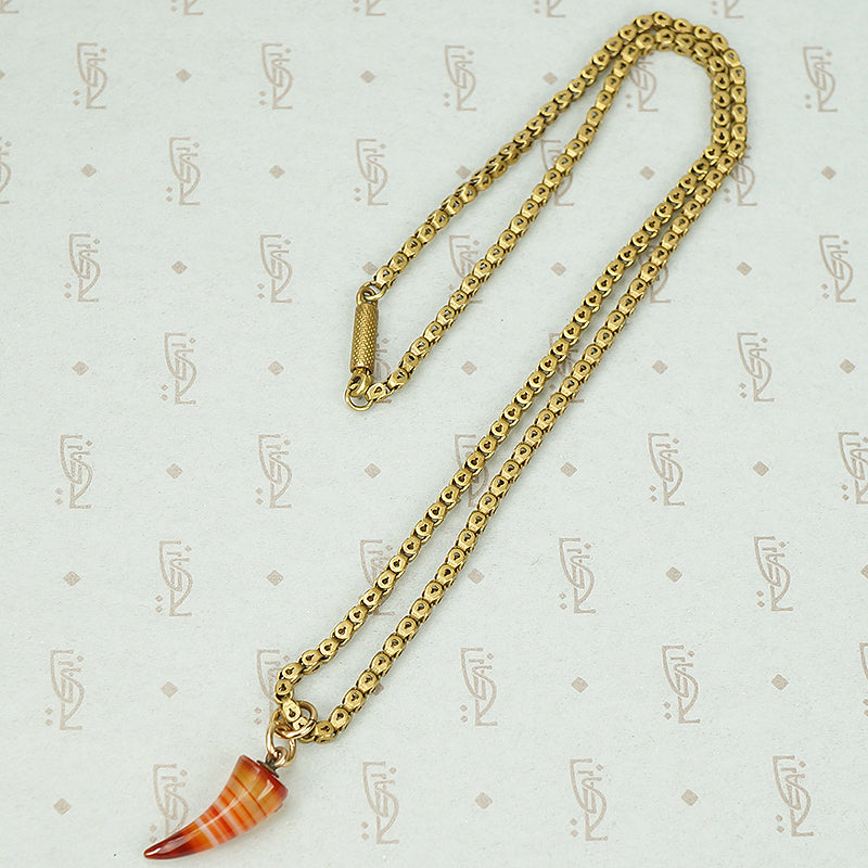The Antique Box Chain Agate Claw Necklace