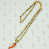 The Antique Box Chain Agate Claw Necklace