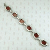 Art Deco Sterling Marcasite and Carnelian Bracelet