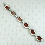 Art Deco Sterling Marcasite and Carnelian Bracelet