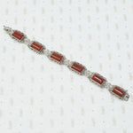sterling carnelian marcasite bracelet