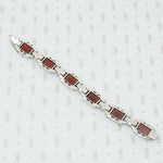 sterling carnelian marcasite bracelet back view