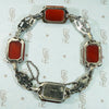 Glamorous Carnelian & Silver Bracelet with Marcasite