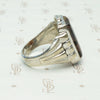 Mottled Carnelian Chunky Deco Sterling Ring