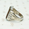 Mottled Carnelian Chunky Deco Sterling Ring