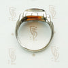 Mottled Carnelian Chunky Deco Sterling Ring