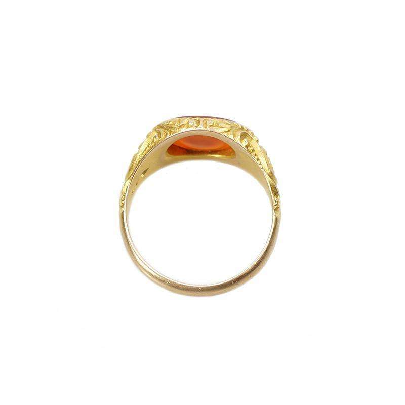 Antique Carnelian Intaglio Ring The Roman God Mercury