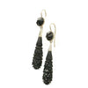 Heavily carved Torpedo shaped Jet Earrings