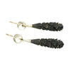Heavily carved Torpedo shaped Jet Earrings