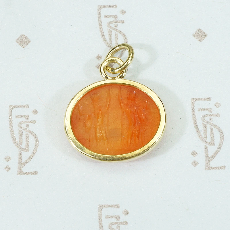 ancient roman intaglio in recycled 18k yellow gold castor and pollux