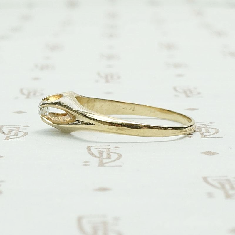 Victorian Buttercup Diamond Solitaire Ring
