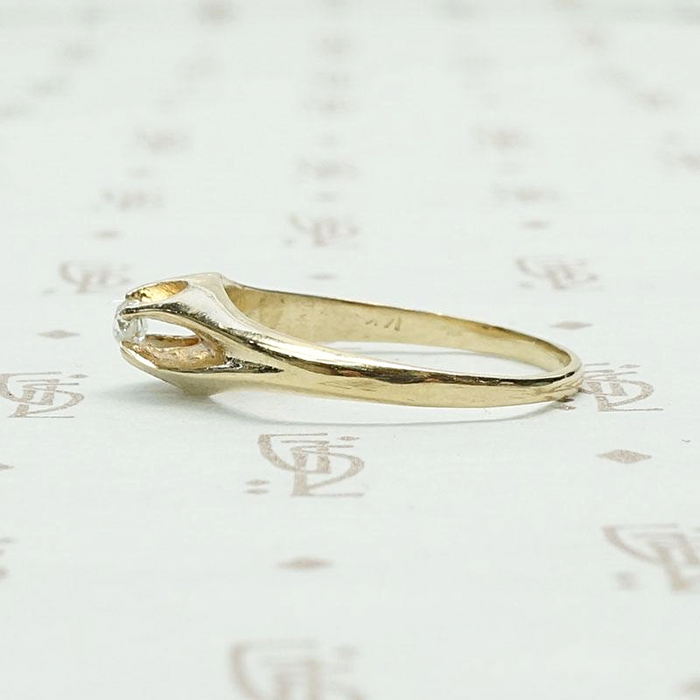Victorian Buttercup Diamond Solitaire Ring