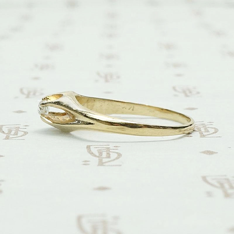 Victorian Buttercup Diamond Solitaire Ring