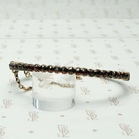 Slim Rose Cut Bohemian Garnet Bangle