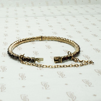 Slim Rose Cut Bohemian Garnet Bangle