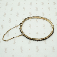 Slim Rose Cut Bohemian Garnet Bangle