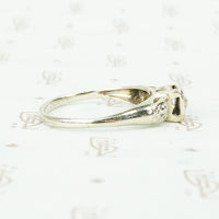 1940's White Gold diamond Flower Engagement Ring