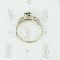 1940's White Gold diamond Flower Engagement Ring