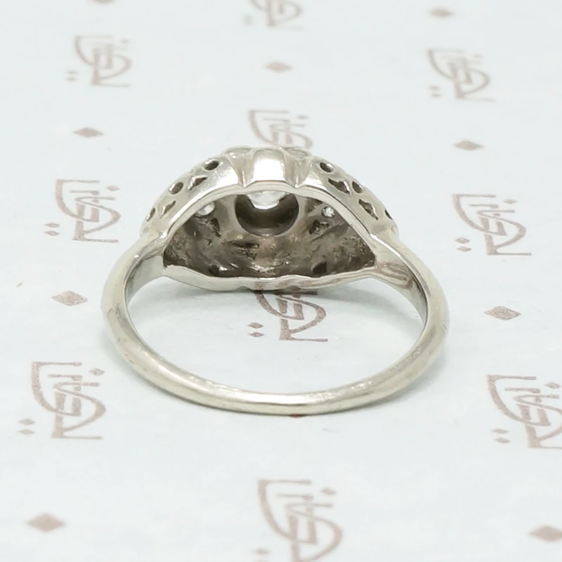 1940s Diamond and Forget Me Not Ring