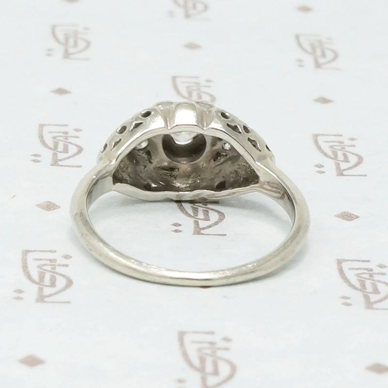 1940s Diamond and Forget Me Not Ring