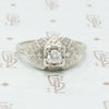 1940s Diamond and Forget Me Not Ring