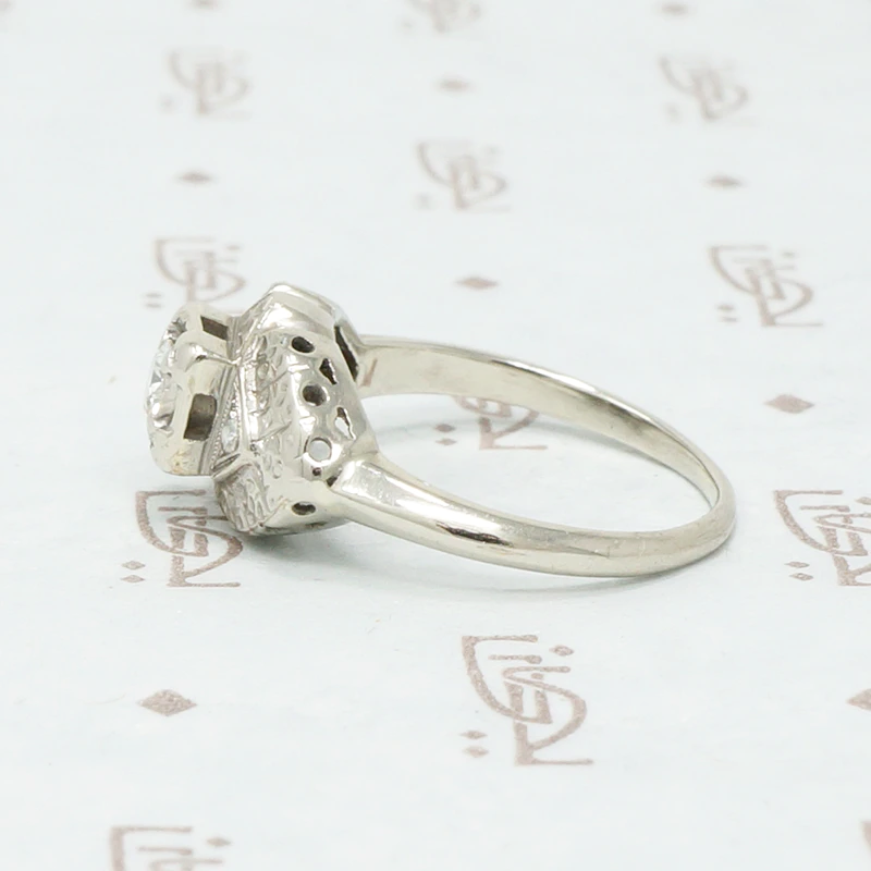 1940s Diamond and Forget Me Not Ring