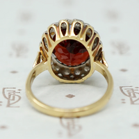 Glamorous Garnet Halo Cocktail Ring