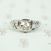 Deco Old European Diamond and Filigree Ring