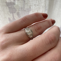 Deco Old European Diamond and Filigree Ring