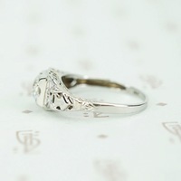 Deco Old European Diamond and Filigree Ring