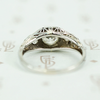 Deco Old European Diamond and Filigree Ring