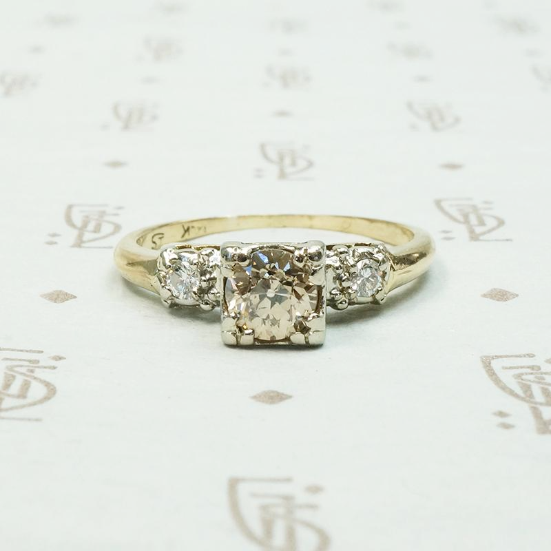 Champagne Old European Cut Diamond Ring
