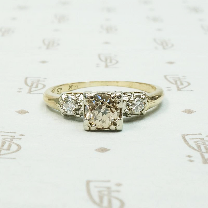 Champagne Old European Cut Diamond Ring