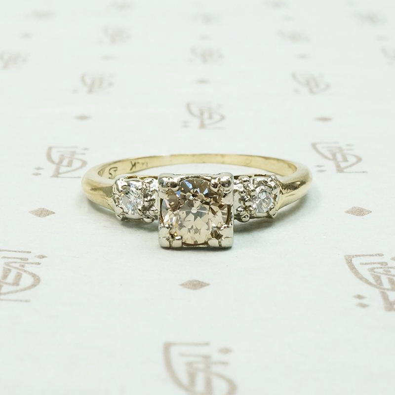 Champagne Old European Cut Diamond Ring