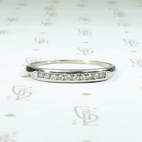 Slim Retro Diamond Band in Palladium & White Gold