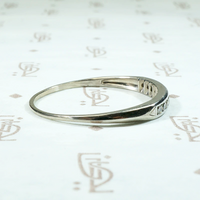 Slim Retro Diamond Band in Palladium & White Gold