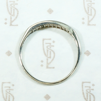 Slim Retro Diamond Band in Palladium & White Gold