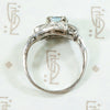 Aquamarine & Diamond Deco Cocktail Ring in Platinum